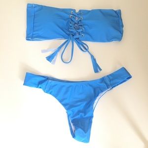 Swim Nwt Blue Bikini Super Cute Two Pieces Swimwear Poshmark